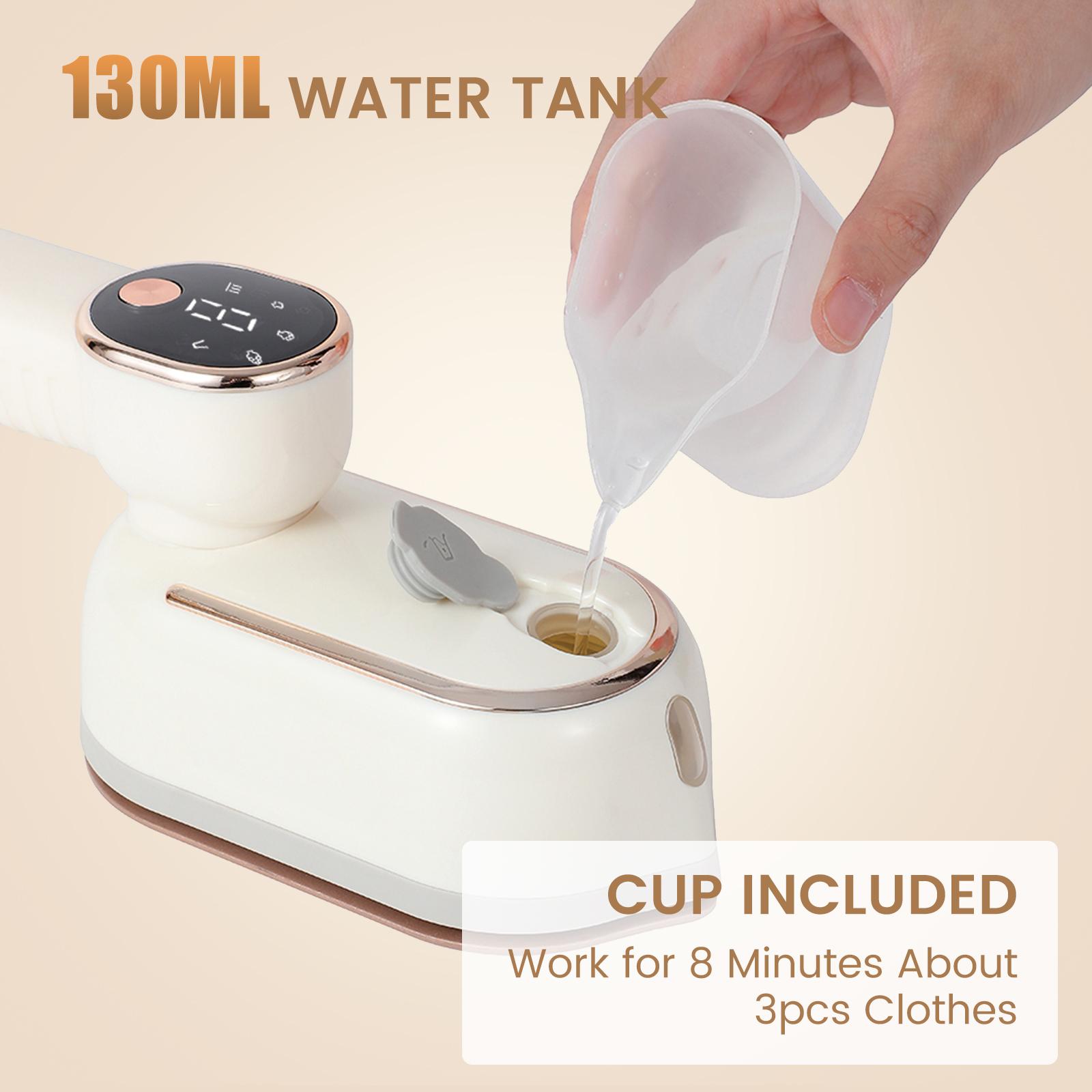 2-in-1 Steam Iron & Clothes Steamer - Handheld Portable Garment Wrinkle Remover, Fast Heat-Up, Large Soleplate, 130ml Water Tank - Lightweight for Home, Travel