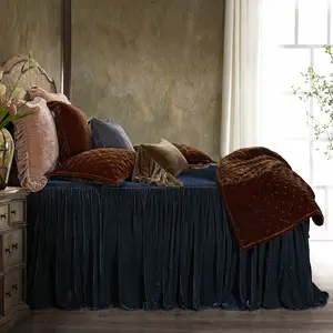Stella Faux Silk Velvet Bedspread Set
