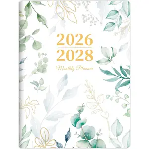 Monthly Planner May 2026 to June 2028-7" x 10" Large Calendar Book - Big Size Desk Organizer for Business, School, Notes, 100 GSM Paper, Greenery