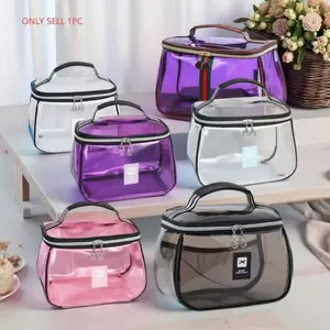 New Portable Transparent Makeup Bag, Makeup Storage Bag, Large Capacity Waterproof Travel Cosmetic Organizer, Ideal for Holidays and Dates, Non-Toxic Material