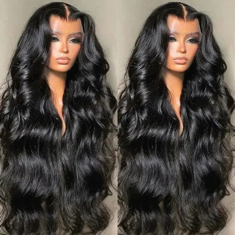 Female Bling Hair Brazilian Body Wave Human Hair Lace Front Wig - HD Transparent Glueless Lace Frontal (13x4, 13x6 Frontal, 4x4 Closure), Pre-Plucked, 180 Full Density, Moves and Blends Naturally