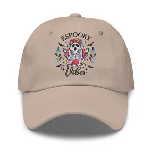 Espooky Vibes Embroidery Hat, Mexican Conchas Embroided Cap, Halloween Trendy, Gifts for Halloween