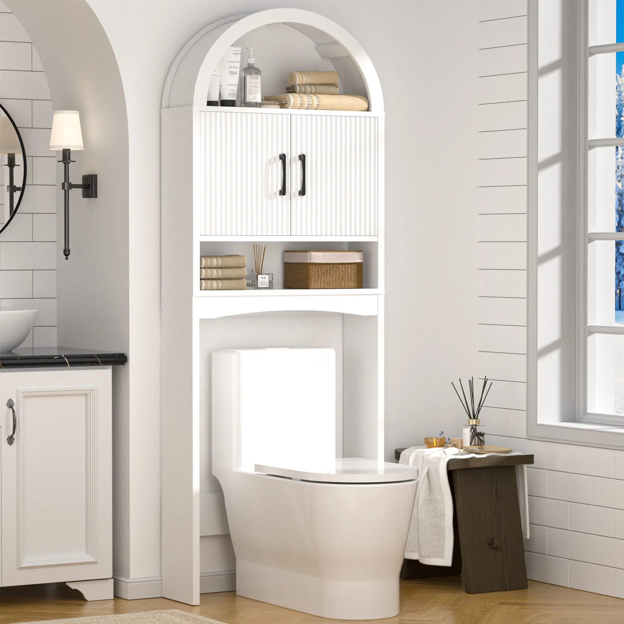 White 23.7"L * 7.7"W * 69"H-Without tissue holder