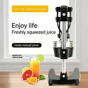 Kitchen Cast Iron Juicer - Easy-to-Clean Heavy-Duty Manual Juicer, Professional Citrus Juicer - Stainless Steel Lemon Squeezer - Manual Citrus Press & Orange Squeezer - Orange Juicer (Black) hand fresh juice non-slip ergonomic grip more durable