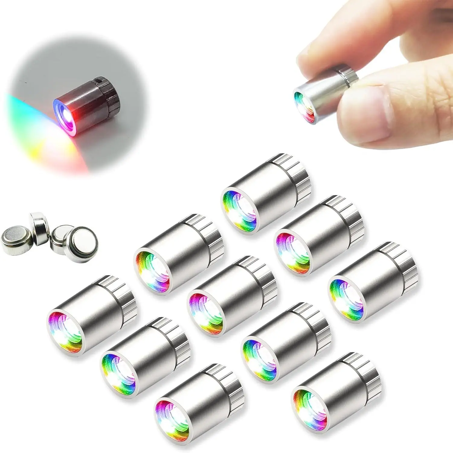 10 pcs Miniature Led Lights,Tiny Lights for Hand Craft/DIY,Miniature Lights Battery Powered, Dollhouse Light,Mini Lights for Toy Brick Building Blocks- 10 Pack (Multi-Color Changing)