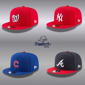 MLB New Era Flat Brim Snapback Hat – NY Yankees, LA Dodgers, Atlanta Braves & White Sox Embroidered Logo Caps, Adjustable Baseball Hats Trending TikTok Streetwear USA