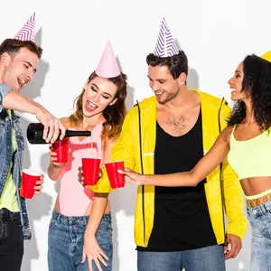 ISUNMEA 50 Pack White Paper Party Hats for Kids Birthday,White Cone Hats,Blank Party Hats for Art DIY,Painting,Halloween,Christmas Supplies(6.5 in)