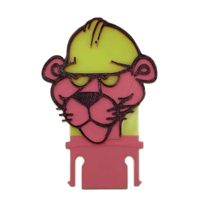 Pink Panther hard hat clip - High-Quality PLA, Versatile Design for Full Brim, Cap Style, and Bump Caps, Easy to Install