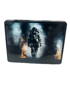 2 Inch Hitch Covers for Trucks, Firefighter Flames Receiver Plastic Hitch Covers, Firefighter Black Plastic with White Gloss Aluminum Heavy Towing Hitch Covers for Truck Accessories