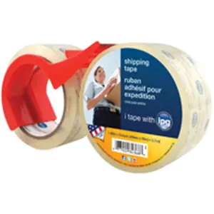 212 MAIN Intertape Polymer 4368 Self-Adhesive Heavy-Duty Invisible Shipping Tape, 2.7 Mil Clear, 1.8 in Width, with Dispenser