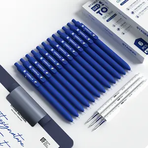 STAGEEK Blue Gel Pens, 6Pcs Quick Dry Blue Ink Pens with 3 Extra Refills, 0.7mm & 0.5mm  (Bonus on Order $10+)  Fine Point Retractable Pens for Journaling, Office, Note Taking, School Supplies, Nurse Aesthetic (Blue, Black, Gray, White)