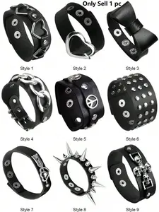 Unisex PU Leather Bracelet, Adjustable Buckle Closure, Modern Jewelry, Fashionable Wristband, Casual and Formal Wear
