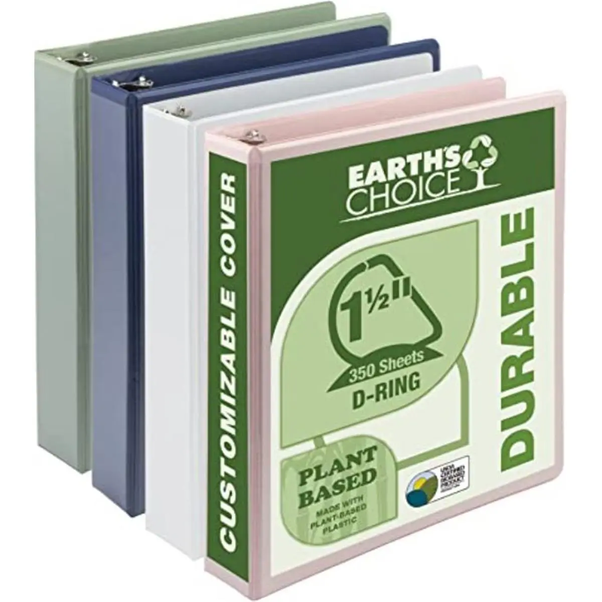 1.5 in. Biobased Durable D-Ring View Binder, Pack of 4