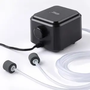 hygger Quiet <30dB Aquarium Air Pump, Adjustable Low Decibel Oxygen Fish Tank Pump 2 Air Outlets Ultra Silent Powerful Aerator Pump with Accessories Max