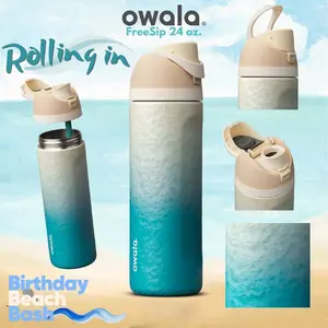 Owala Rolling In Bottle – Relaxing Beach Waves & Endless Summer Vibes FreeSip Tumbler for Travel and Daily Hydration