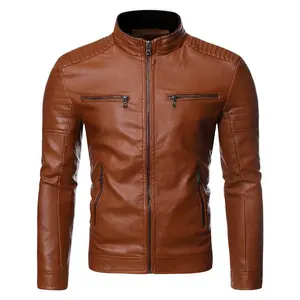 Men's Leather Jacket - Coffee Racing Jacket Men's Fashion Faux Leather Jacket Men's Style