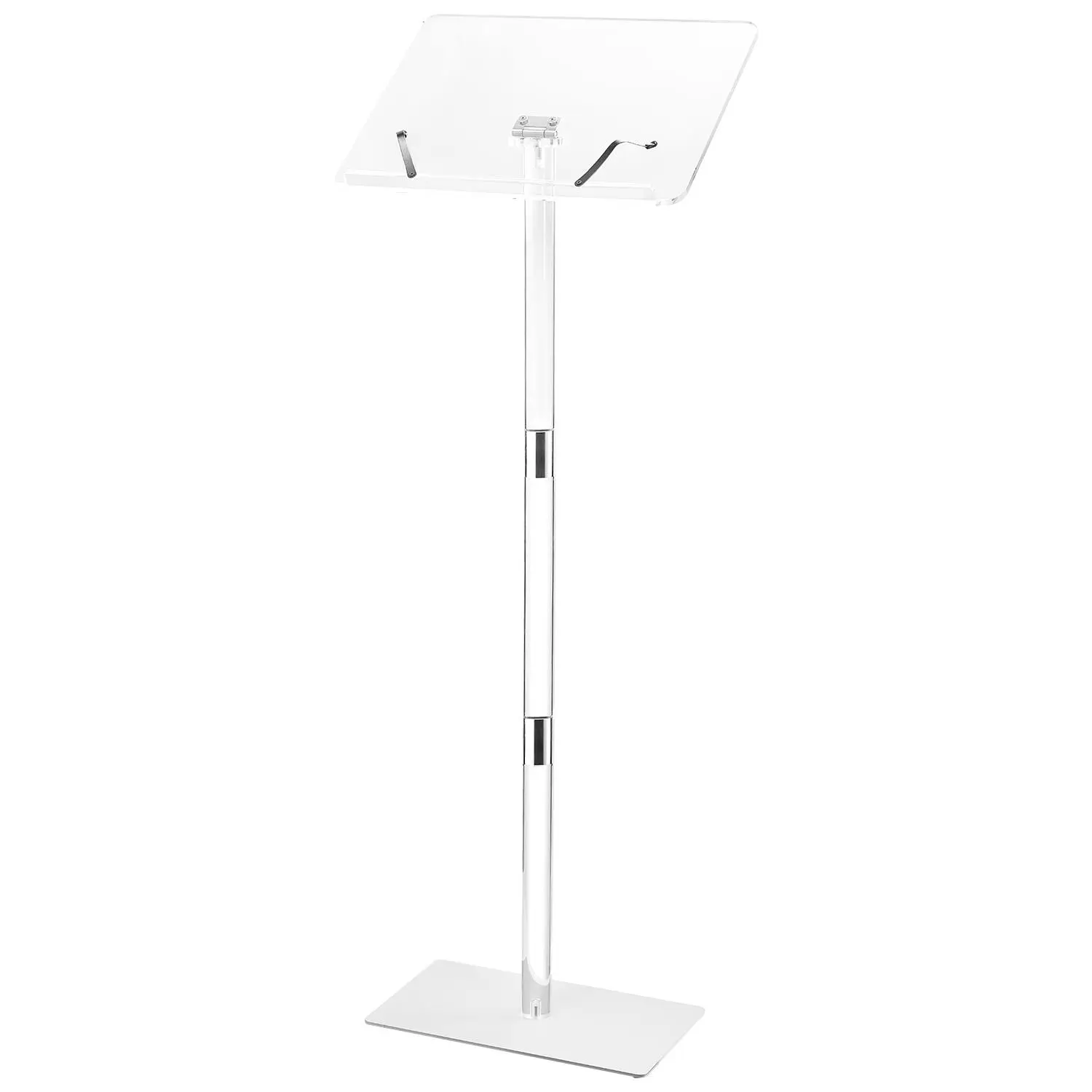 【SummerFinds】VEVOR 43-Inch Durable Acrylic Laptop Stand, Laptop Holder with Adjustable Angle, Wide Reading Surface, Book Clips, Adjustable Desk Mount, Floor-Standing for Busy Speakers' Lectures, Wedding, Laptop Stands & Trays