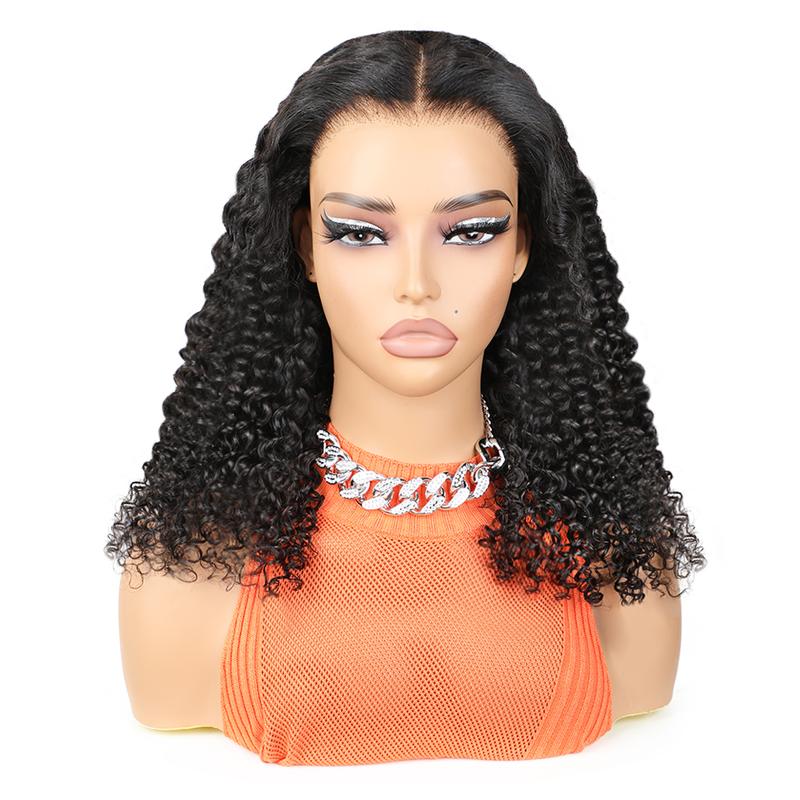 FORGIRL FOREVER Kinky Curly Glueless Wig 7x5 Bleached Knots Wear Go Wig Pre Cut HD Lace Front Wig 100% Kinky Curly Human Hair Wigs For Women