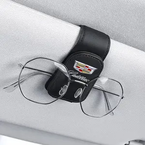 Car Sun Visor Holder Magnetic Leather Auto Glasses Storage Sunglasses Clip Interior Accessories For Cadillac Escalade CTS ATS XTS CT4 CT5 XT5 XT4 XT6 CT6 Lyriq SRX ELR Celestiq EXT XLR