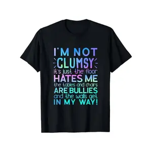 Summer T Shirts I'M Not Clumsy T Shirt Funny People Saying Sarcastic Gifts T-Shirt, Trendy Cotton Tops Short Sleeve, all-day comfort, for young people, artistic print, home leisure Round Neck Casual