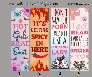 Spicy Smut Book Themed Metal Bookmarks with Glossy Finish - Unique Gift for Book Readers, Teachers, and Friends (2x6 inches)