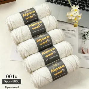 500g Premium Alpaca Wool Yarn, 245 Needles Thick Wool Thread, Multi-Color Options, Fall Winter Fashion Knitwear, Yarn Crochet, DIY Craft Kit