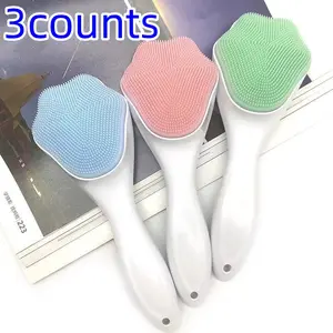 3-Piece Cat Paw Silicone Facial Cleansing Brush Set, Manual Makeup Remover Blackhead Pore Exfoliator Tool for Deep Cleaning Skin Care Routine, Silicone Face Cleansing, Facial Cleansing Tools