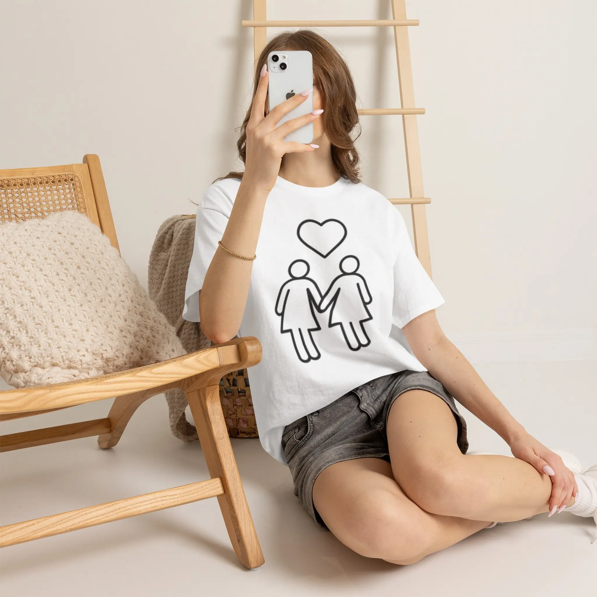 Lesbian Couple Holding Hands Heart T-Shirt | Pride LGBTQ Tee