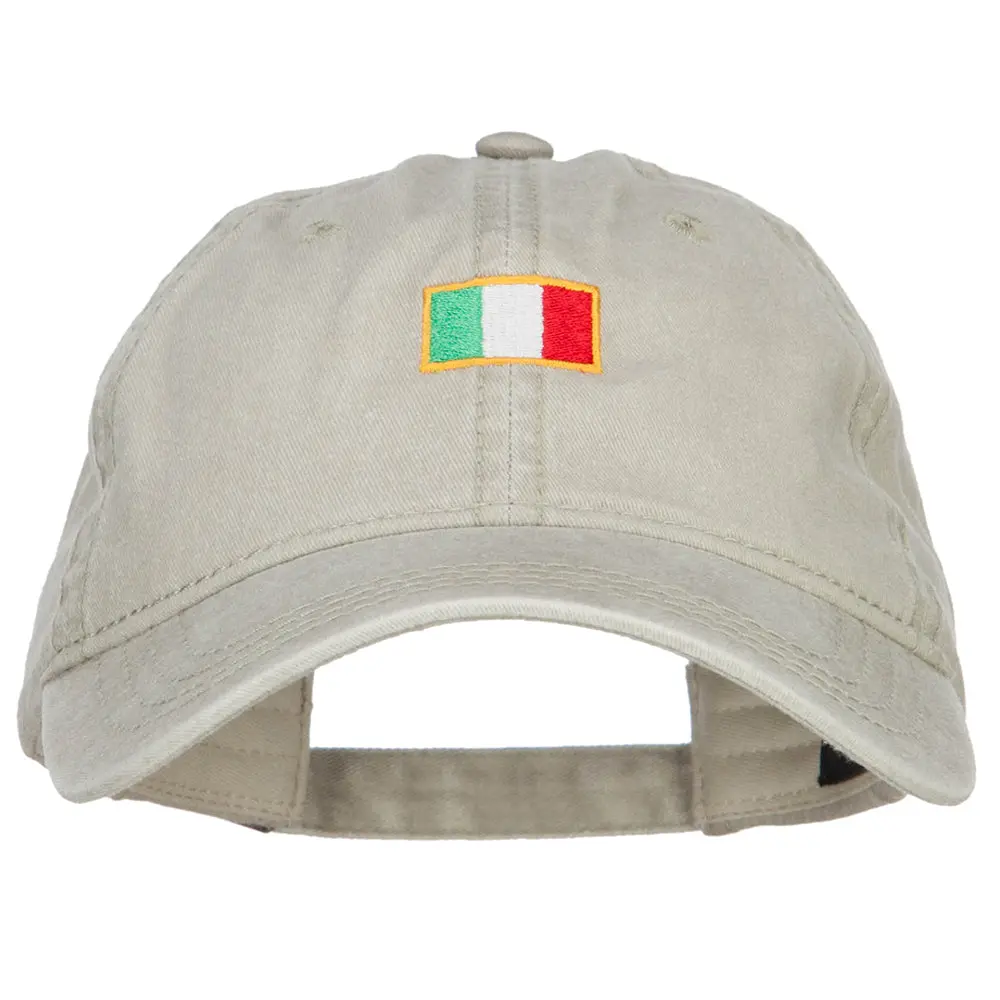 Mini Italy Flag Embroidered Washed Cap