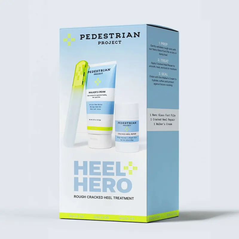 Heel Hero Foot Care Set featuring Walker's Cream, Cracked Heel Repair and Nano Glass Foot File