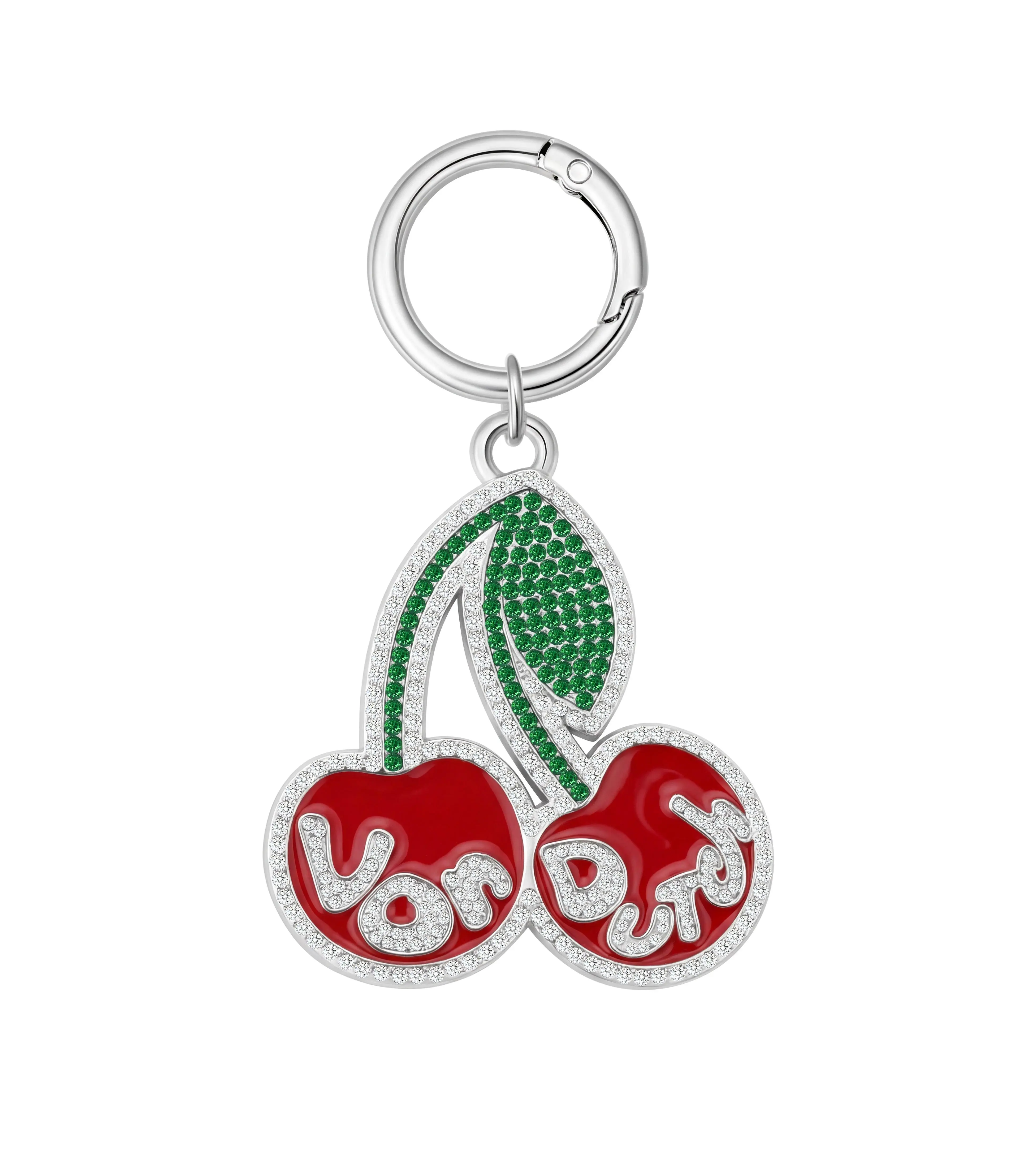 VON DUTCH CHERRY RHINESTONE KEYCHAIN - RED