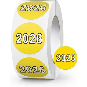 500 count 2026 Year Stickers 1 Inches Round Coded Colored Vinyl Dot Labels Self Adhesive Waterproo Tabs for File Folders Journal Planners Scrapbooking DIY