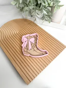 Cowgirl Boots Bow Tray Trinket Desk Organizer For Crafts & Office Space Organize Small Parts Paper Clips Beads Rhinestones Charms & Jewelry Pieces
