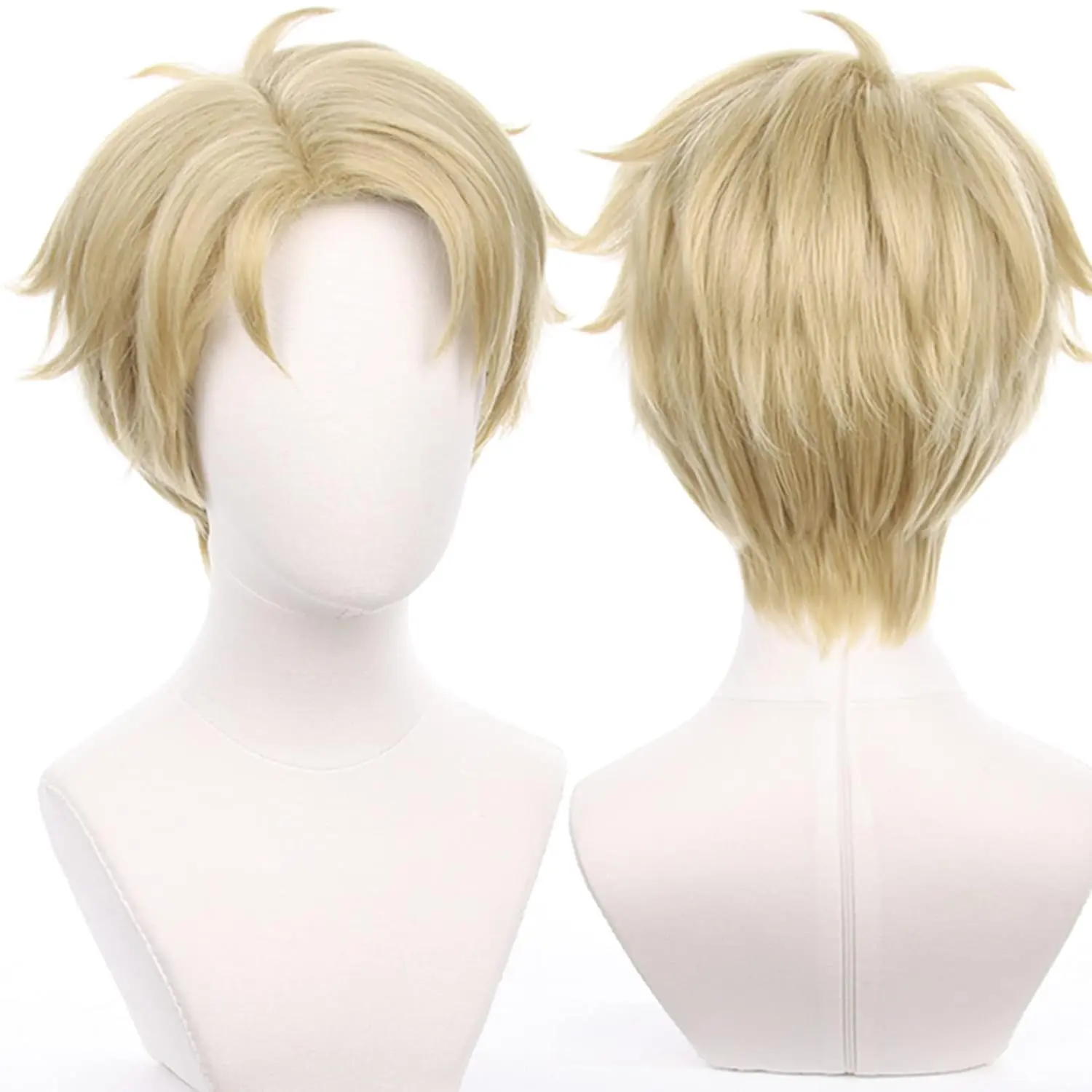 Anime Cosplay Wigs Elite Intelligence 32cm Blonde Yellow Short Twilight Cosplay Holloween Wigs for adults + Wig Cap