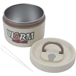 Fishing Bait Container, Insulated Stainless Steel, Live Bait Storage, Worm Storage Box, Nightcrawler Box, Bait Tank, Compact and Durable,Small and Portable, Keeps Bait Fresh and Alive