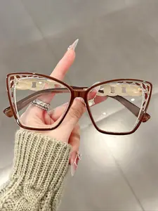 Fashionable Large Frame Eyeglasses, Stylish Trendy Eyewear, Casual Trendy Eyeglasses for Women & Men, Fashion Eyeglasses for Work, Daily Clothing Decor, Perfect for Student Daily Use, Fashionable Frames Glasses