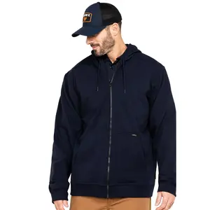 Hawx Men's Fr Zip Up Fleece Hooded Work Hoodie - Nvy