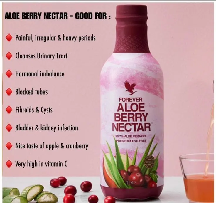 FOREVER ALOE BERRY NECTAR. Powerful supplement product combines aloe vera  and cranberry to support digestion and