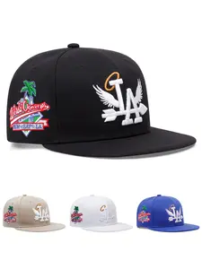 2026 New Personalized Creative Baseball Hat LA Wings Side Coconut Embroidered Skateboarding Hat Street Fashion Hip Hop Hat Outdoor Leisure Sports Sunshade Hat Daily Commuter Decorative Hat Male Female Same Style Flat Edge Hat