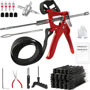 Tire Repair Kit,57PCS Tire Seal Gun,Universal Tire Repair Tools,Heavy Duty Tire Plug Kit to Fix Punctures and Plug Flats Patch Kit for Car , Truck, ARB,ATV, Tractor,Trigger Design, More Effort-Saving