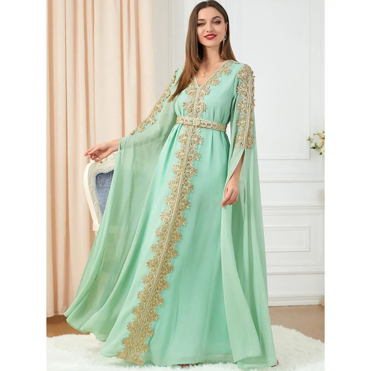 Autumn Morocco Dress Muslim Women Abaya Party Dresses Long Sleeve Abayas Dubai Turkey Islam Kaftan Robe Longue Vestidos Largos