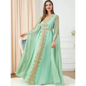 Autumn Morocco Dress Muslim Women Abaya Party Dresses Long Sleeve Abayas Dubai Turkey Islam Kaftan Robe Longue Vestidos Largos