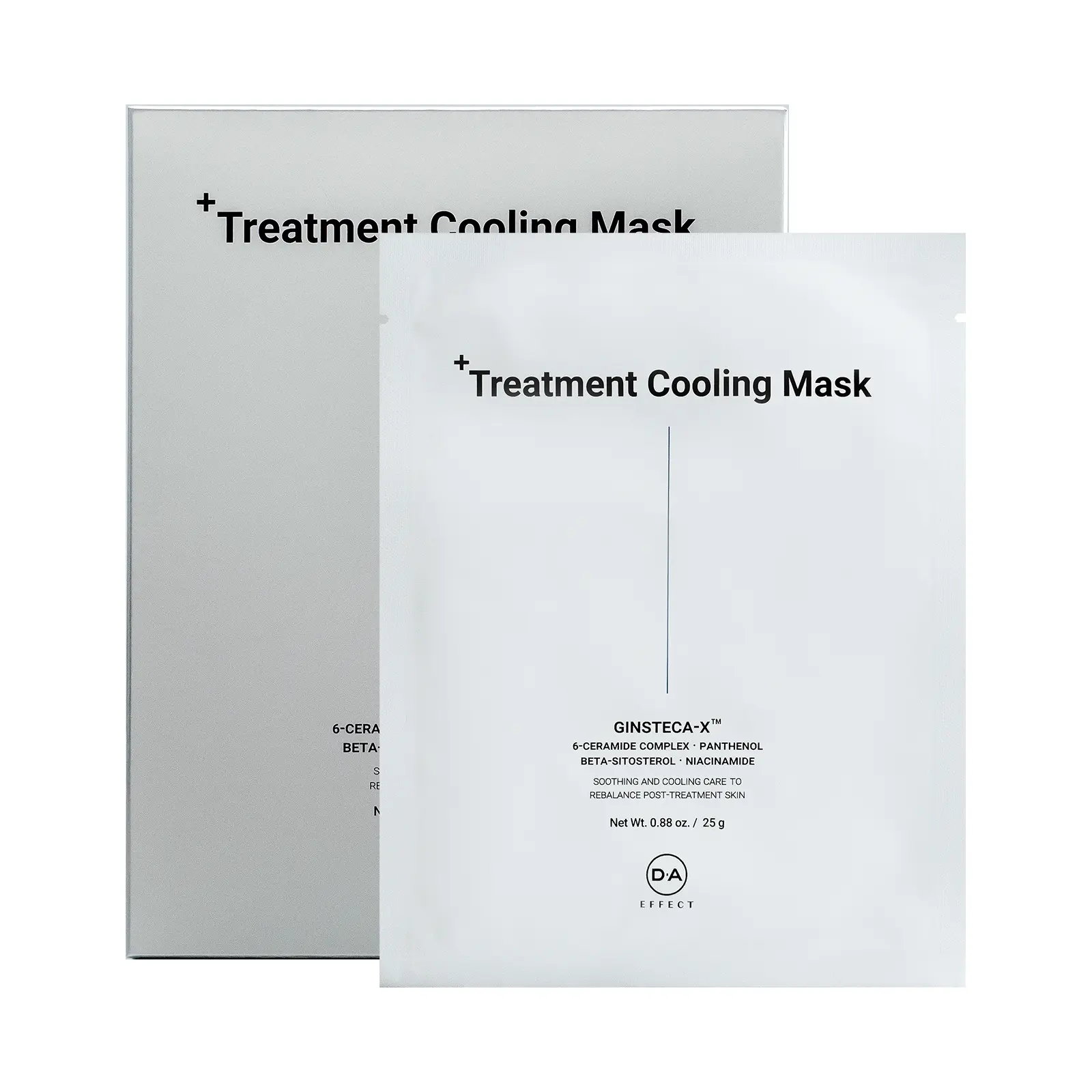 DA EFFECT Cooling Treatment Mask, Soothing Face Mask for After Sun Care, Stressed Sensitive Skin, Post-Treatment Barrier Care, Calming & Hydrating Gel Sheet Mask, 25g x 5 Sheets