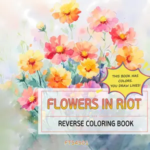 Flower Pattern Coloring Book, 30 Pages Flower Pattern Reverse Coloring Book, Arts & Crafts Easels for Home School Office