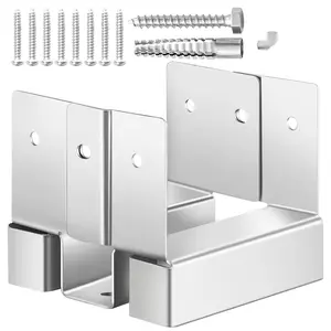 1 Pack 4x4 Post Base Bracket And Concrete Anchor For 4x4 Fence Posts; Inner Size 3.53 x 3.56 Inches, Heavy Duty Post Foot Mount, Weather Resistant, Indoor Outdoor Use, Concrete Surface Installation, Secure Post Support