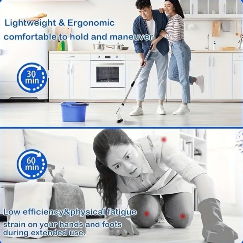 9-in-1 Rechargeable Cordless Electric Spin Scrubber - Adjustable Power, Waterproof Specialty Kitchen Utensil with Interchangeable Tips, Multiple Heads, Kitchen Accessories, Kitchen Cleaning