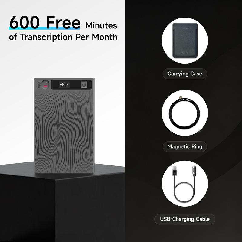 Mobvoi TicNote Agentic AI Notetaker Translator Voice Recorder 64GB Memory Note Recorder 120+ languages with Speaker ID Real-time Transcription and Translation AI Podcast Deep Research Content Creation for Phone Call Lectures Meetings Interviews