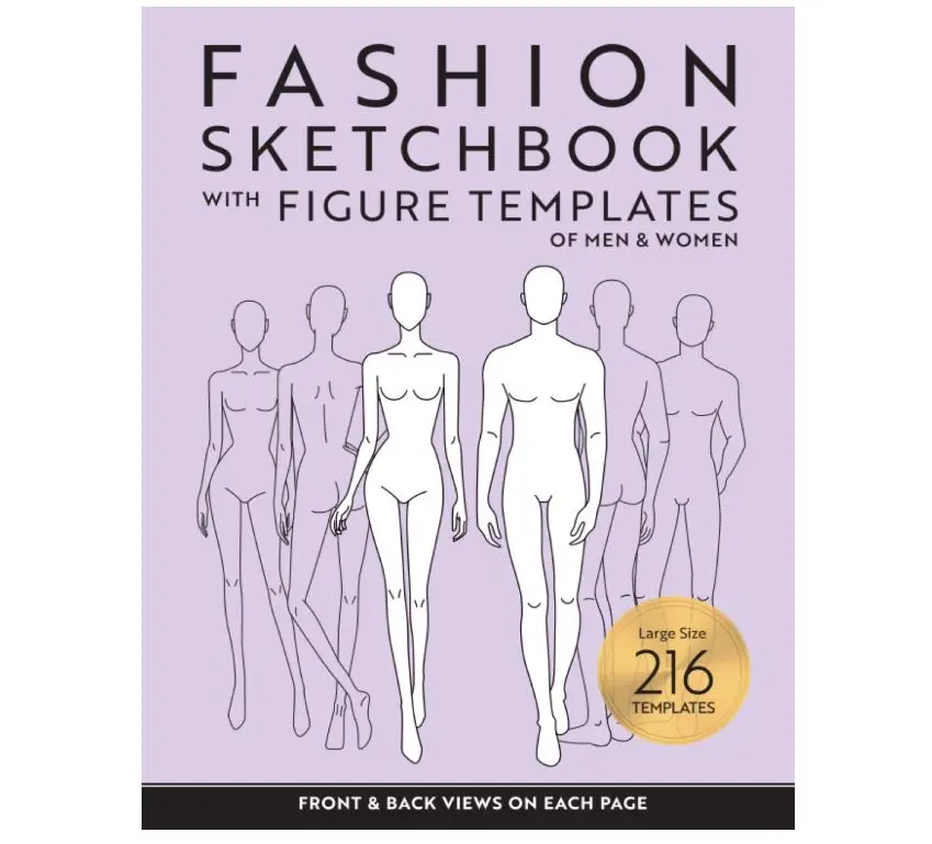 Fashion Sketchbook with Male and Female Figure Templates: Fashion Design Sketching Book with Large Human Figure Templates of Men & Women for Beginners, Kids and Teens