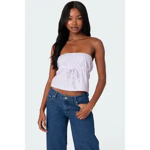 Augusta Pinstripe Strapless Top Augusta Pinstripe Strapless Top