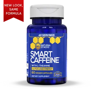Smart Caffeine Supplement with L-Theanine and Caffeine for Focus and Energy - 60 Vegetarian Capsules